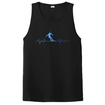 Skiing Ski Heartbeat For Skiers Great Gift PosiCharge Competitor Tank