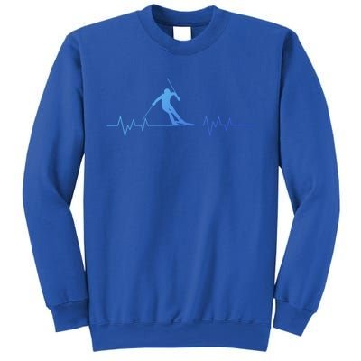 Skiing Ski Heartbeat For Skiers Great Gift Sweatshirt