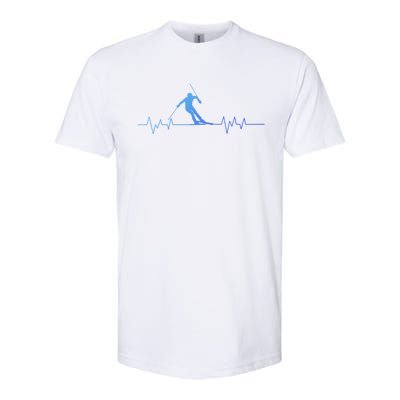 Skiing Ski Heartbeat For Skiers Great Gift Softstyle® CVC T-Shirt