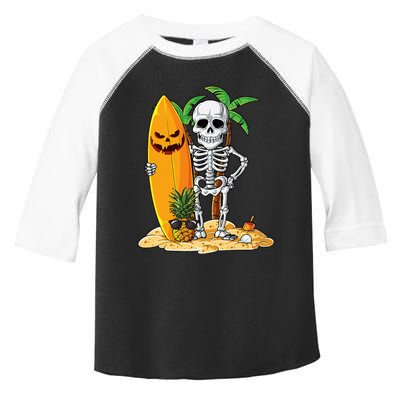 Skeleton Surfing Halloween Hawaii Hawaiian Surfer Toddler Fine Jersey T-Shirt