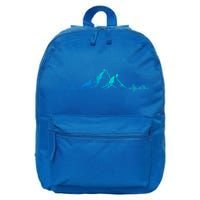 Ski Skis Heartbeat Mountains Retro Skiing Ecg Gift 16 in Basic Backpack