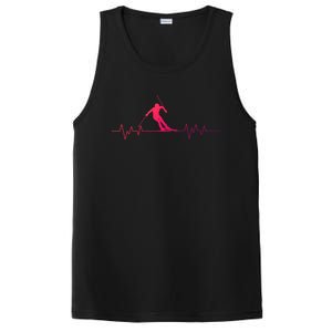 Skiing Ski Heartbeat For Skiers Great Gift PosiCharge Competitor Tank