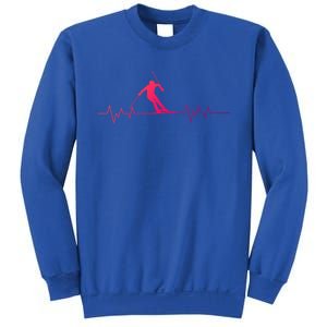 Skiing Ski Heartbeat For Skiers Great Gift Sweatshirt