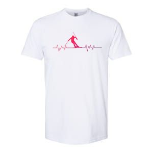 Skiing Ski Heartbeat For Skiers Great Gift Softstyle CVC T-Shirt