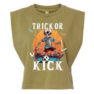 Soccer Skeleton Halloween Soccer Player Halloween Garment-Dyed Women's Muscle Tee