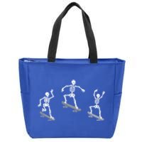 Skateboarding Skeletons Halloween Skateboard Tricks Lover Gift Zip Tote Bag