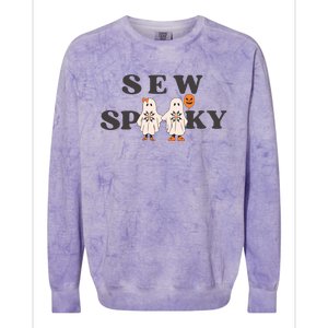 Sew Spooky Halloween Sewing Cute Ghoul Colorblast Crewneck Sweatshirt