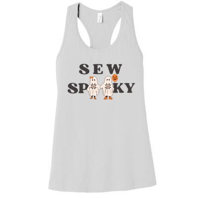 Sew Spooky Halloween Sewing Cute Ghoul Women's Racerback Tank