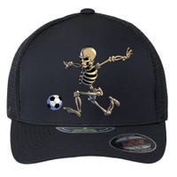 Soccer Skeleton Halloween Soccer Player Halloween Flexfit Unipanel Trucker Cap