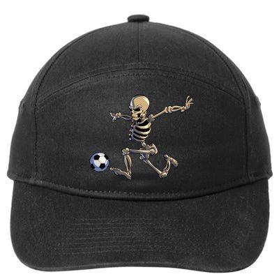 Soccer Skeleton Halloween Soccer Player Halloween 7-Panel Snapback Hat