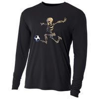 Soccer Skeleton Halloween Soccer Player Halloween Cooling Performance Long Sleeve Crew