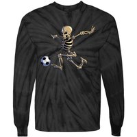 Soccer Skeleton Halloween Soccer Player Halloween Tie-Dye Long Sleeve Shirt