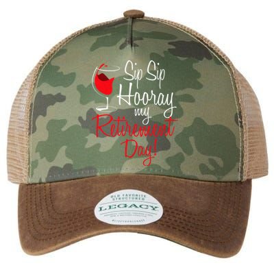 Sip Sip Hooray My Retirement Day Retired Retiree Pension Legacy Tie Dye Trucker Hat