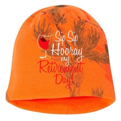 Sip Sip Hooray My Retirement Day Retired Retiree Pension Kati - Camo Knit Beanie