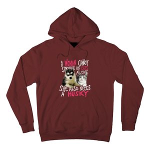 S Siberian Husky Dog And Cats Long Sleeve Hoodie