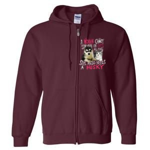 S Siberian Husky Dog And Cats Long Sleeve Full Zip Hoodie