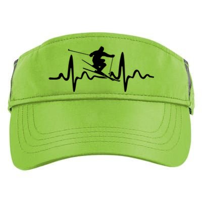 Skiing Skier Heartbeat Gift Adult Drive Performance Visor