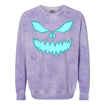 Scary Spooky Halloween Jack O Lantern Face Pumpkin Colorblast Crewneck Sweatshirt