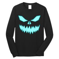 Scary Spooky Halloween Jack O Lantern Face Pumpkin Long Sleeve Shirt