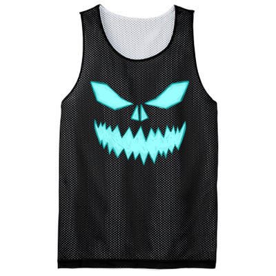 Scary Spooky Halloween Jack O Lantern Face Pumpkin Mesh Reversible Basketball Jersey Tank