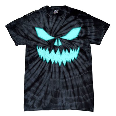 Scary Spooky Halloween Jack O Lantern Face Pumpkin Tie-Dye T-Shirt