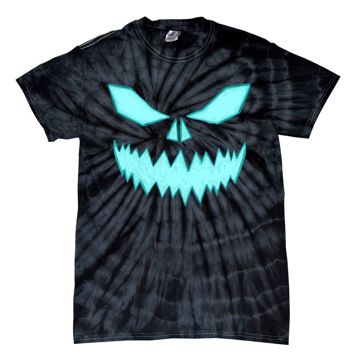 Scary Spooky Halloween Jack O Lantern Face Pumpkin Tie-Dye T-Shirt