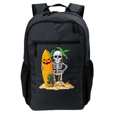 Skeleton Surfing Halloween Hawaii Hawaiian Funny Funny Surfer Daily Commute Backpack