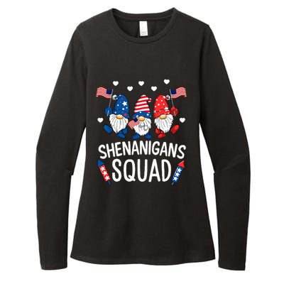 Shenanigans Squad Happy 4th Of July Funny Gnome Patriotic Womens CVC Long Sleeve Shirt