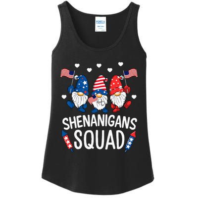 Shenanigans Squad Happy 4th Of July Funny Gnome Patriotic Ladies Essential Tank