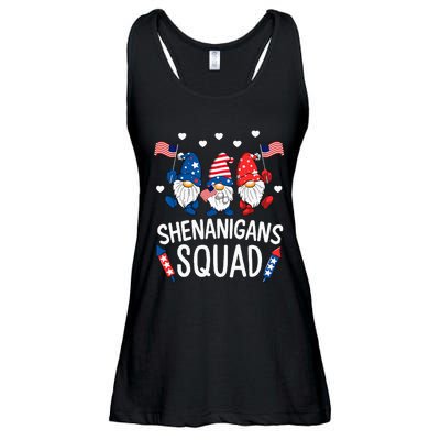 Shenanigans Squad Happy 4th Of July Funny Gnome Patriotic Ladies Essential Flowy Tank