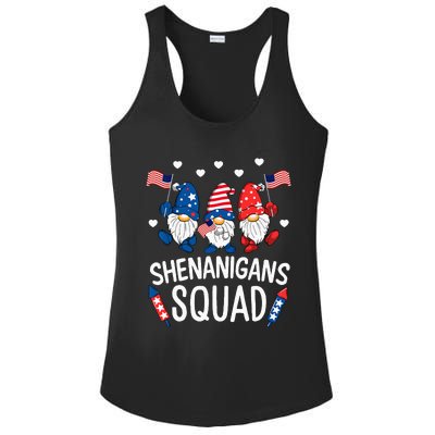 Shenanigans Squad Happy 4th Of July Funny Gnome Patriotic Ladies PosiCharge Competitor Racerback Tank