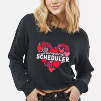 Surgery Scheduler Heart Gift Cropped Pullover Crew