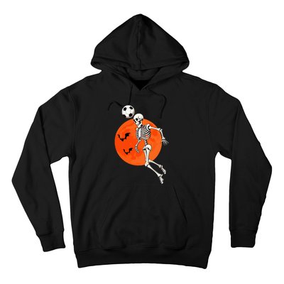 Soccer Skeleton Heading Ball Soccer Player Halloween Moon Hoodie