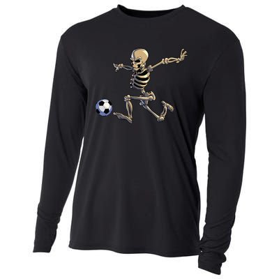 Soccer Skeleton Halloween Soccer Player Halloween Cooling Performance Long Sleeve Crew