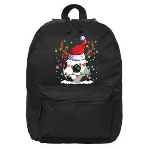 Soccer Santa Hat Reindeer Christmas Lights Funny Xmas 16 in Basic Backpack