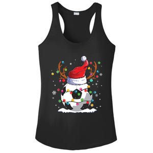 Soccer Santa Hat Reindeer Christmas Lights Funny Xmas Ladies PosiCharge Competitor Racerback Tank