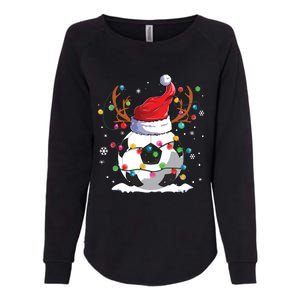 Soccer Santa Hat Reindeer Christmas Lights Funny Xmas Womens California Wash Sweatshirt