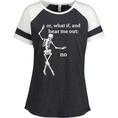 Sassy Skeleton Hear Me Out: No Enza Ladies Jersey Colorblock Tee