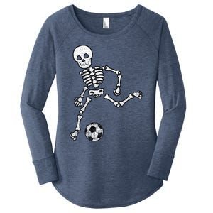 Skeleton Soccer Halloween Sport Player Costume Women's Perfect Tri Tunic Long Sleeve Shirt