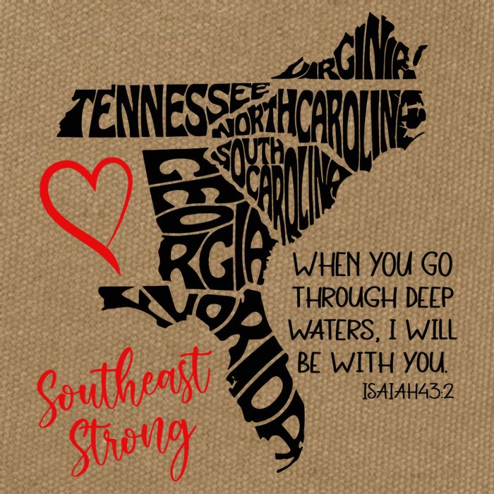 Southeast Strong Hurricane Helene Survivor When You Go Through Deep Wat Cotton Canvas Backpack