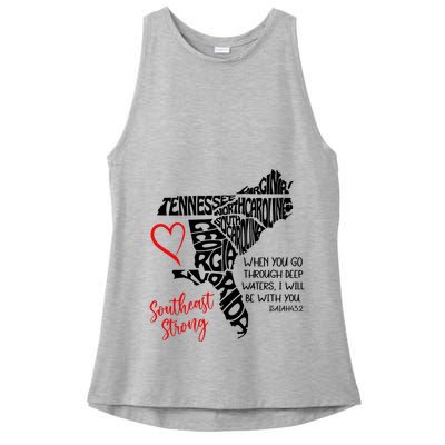Southeast Strong Hurricane Helene Survivor When You Go Through Deep Wat Ladies PosiCharge Tri-Blend Wicking Tank