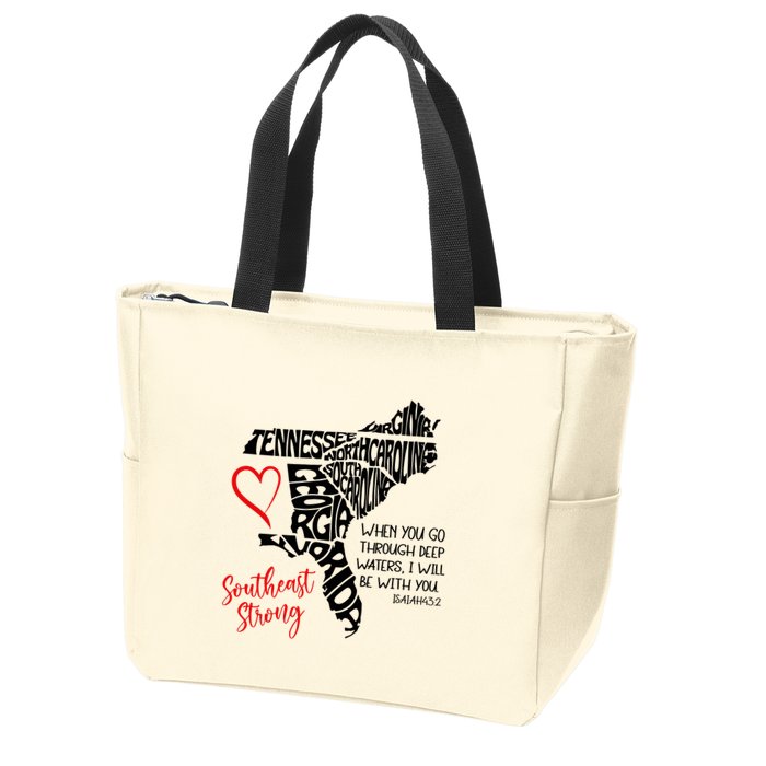 Southeast Strong Hurricane Helene Survivor When You Go Through Deep Wat Zip Tote Bag