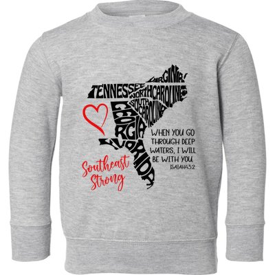 Southeast Strong Hurricane Helene Survivor When You Go Through Deep Wat Toddler Sweatshirt