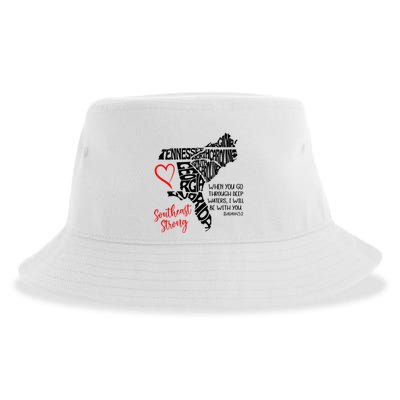 Southeast Strong Hurricane Helene Survivor When You Go Through Deep Wat Sustainable Bucket Hat