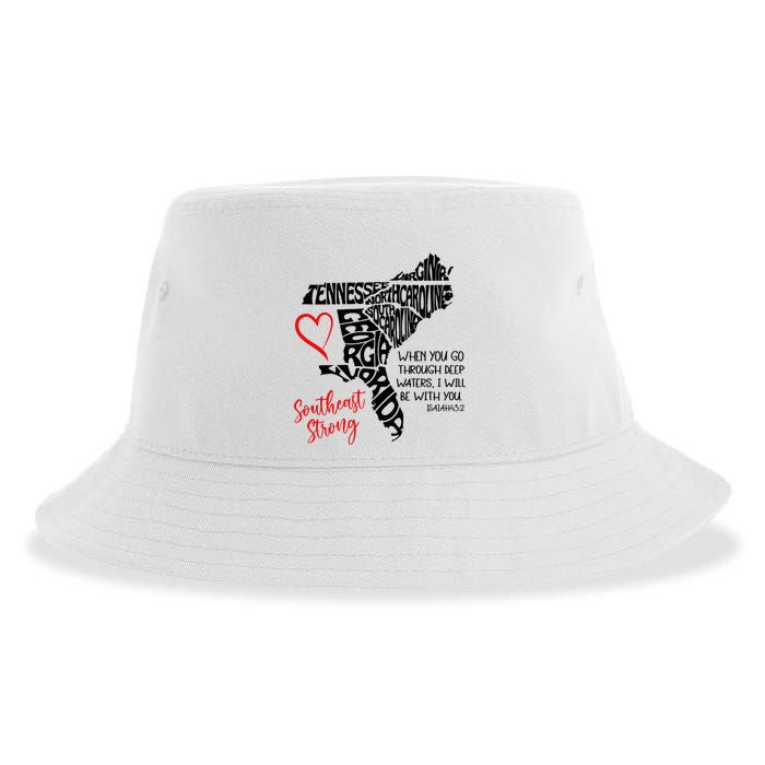 Southeast Strong Hurricane Helene Survivor When You Go Through Deep Wat Sustainable Bucket Hat