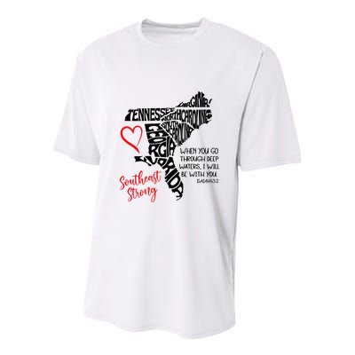 Southeast Strong Hurricane Helene Survivor When You Go Through Deep Wat Youth Performance Sprint T-Shirt