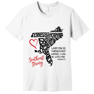 Southeast Strong Hurricane Helene Survivor When You Go Through Deep Wat Premium T-Shirt