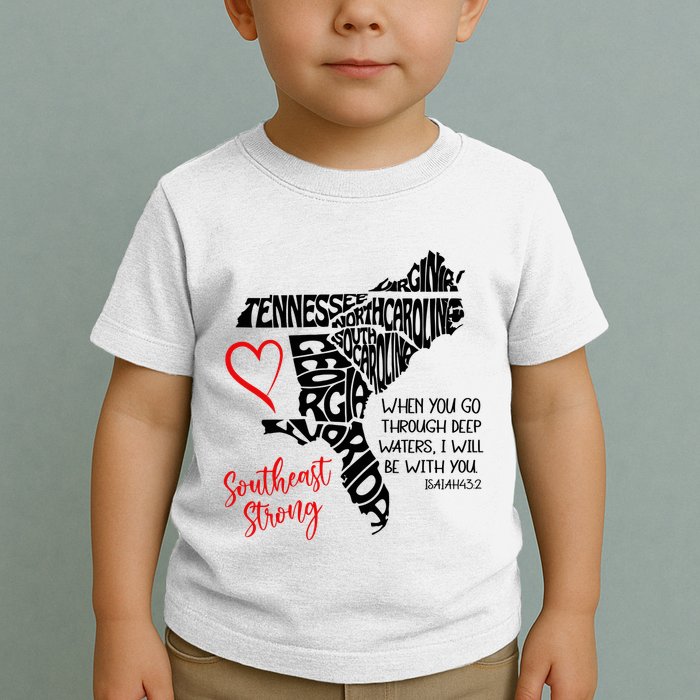 Southeast Strong Hurricane Helene Survivor When You Go Through Deep Wat Toddler T-Shirt