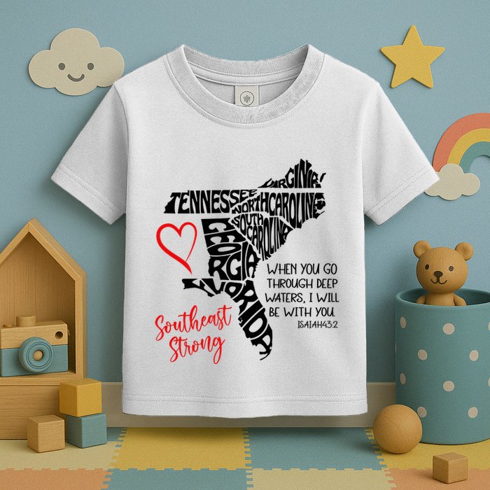 Southeast Strong Hurricane Helene Survivor When You Go Through Deep Wat Toddler T-Shirt