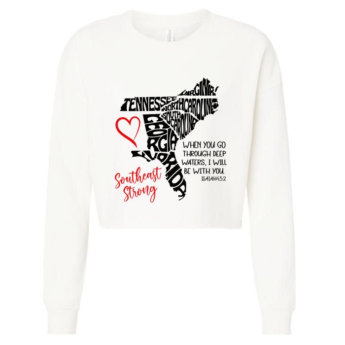 Southeast Strong Hurricane Helene Survivor When You Go Through Deep Wat Cropped Pullover Crew